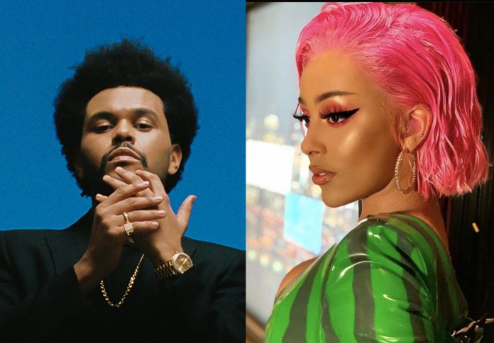 The Weeknd e Doja Cat. (Foto: Reprodução)