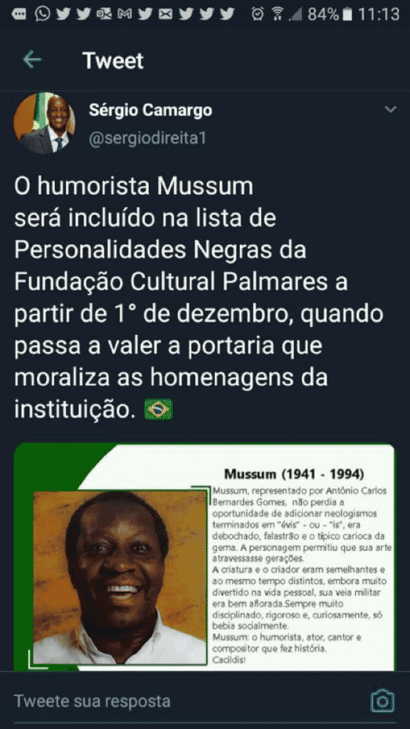 sae Elza Soares e entra Mussum na lista de Personalidade Negras da Fundação Palmares